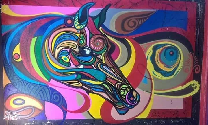 Street mural painted by Juan Manuel in Limoilou neighborhood, Quebec - Community art project